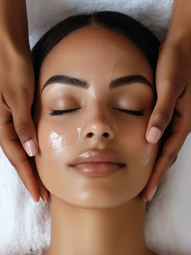 Beautiful skin transformation showing hydrated glowing complexion
