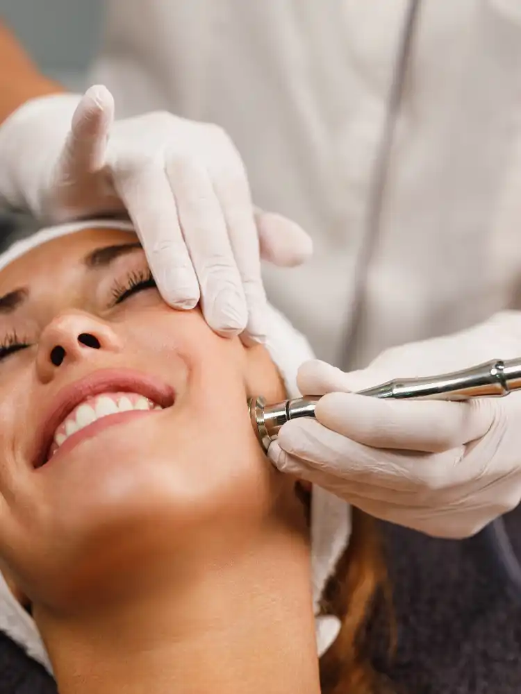 Beautiful skin transformation showing vampire facial treatment results